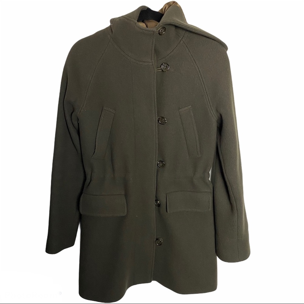 J. Crew Olive Green Pea Coat with Hood